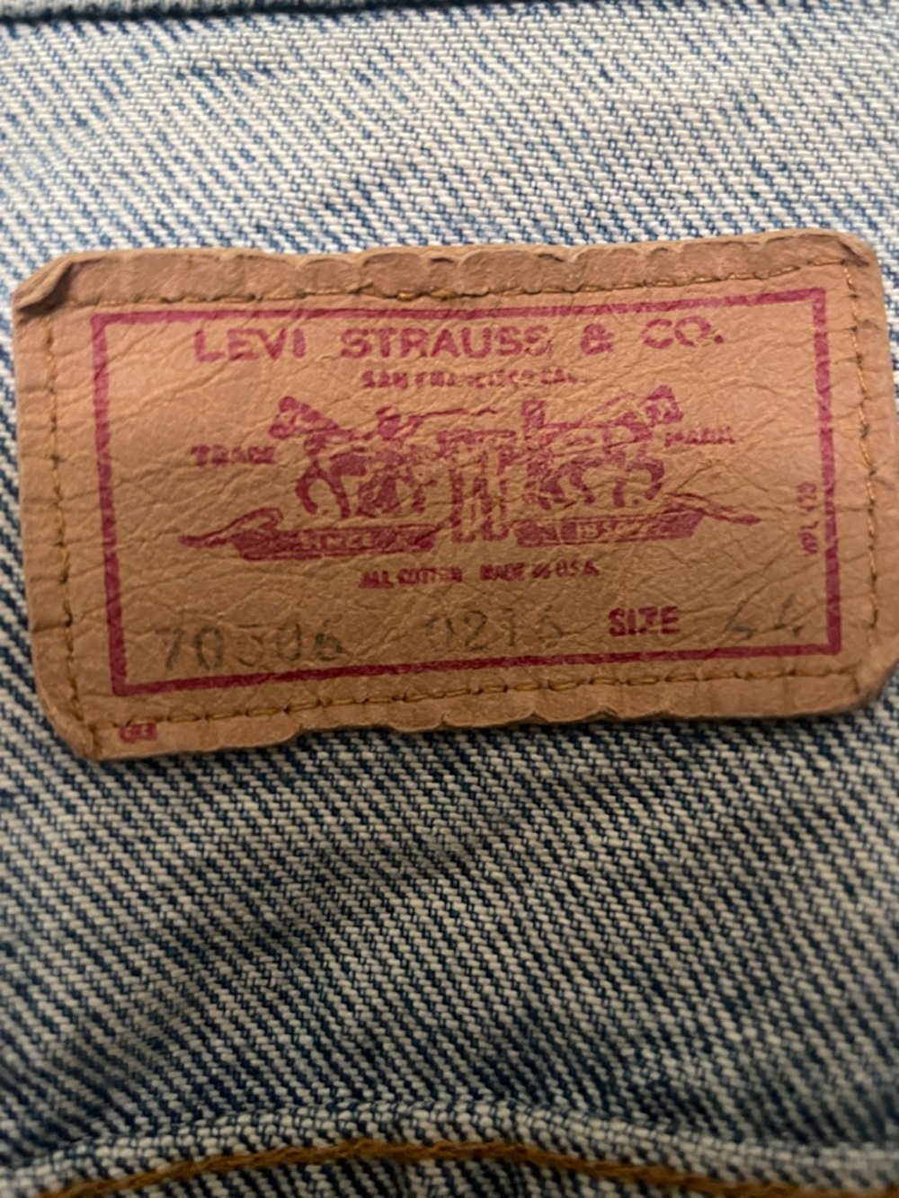 Levi's Blue Distressed Denim Trucker Jacket - Picture 2 of 3